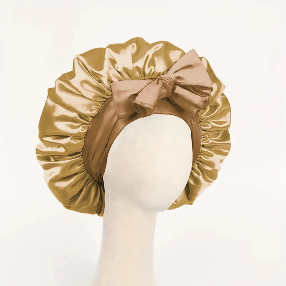 Satin Silk Hair Bonnet | Adjustable Tie Band | Sleep Bonnet for Women Men | Unisex Protective Headwear