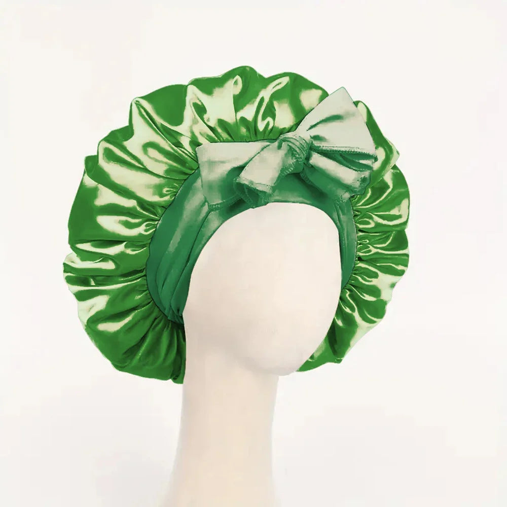 Satin Silk Hair Bonnet | Adjustable Tie Band | Sleep Bonnet for Women Men | Unisex Protective Headwear