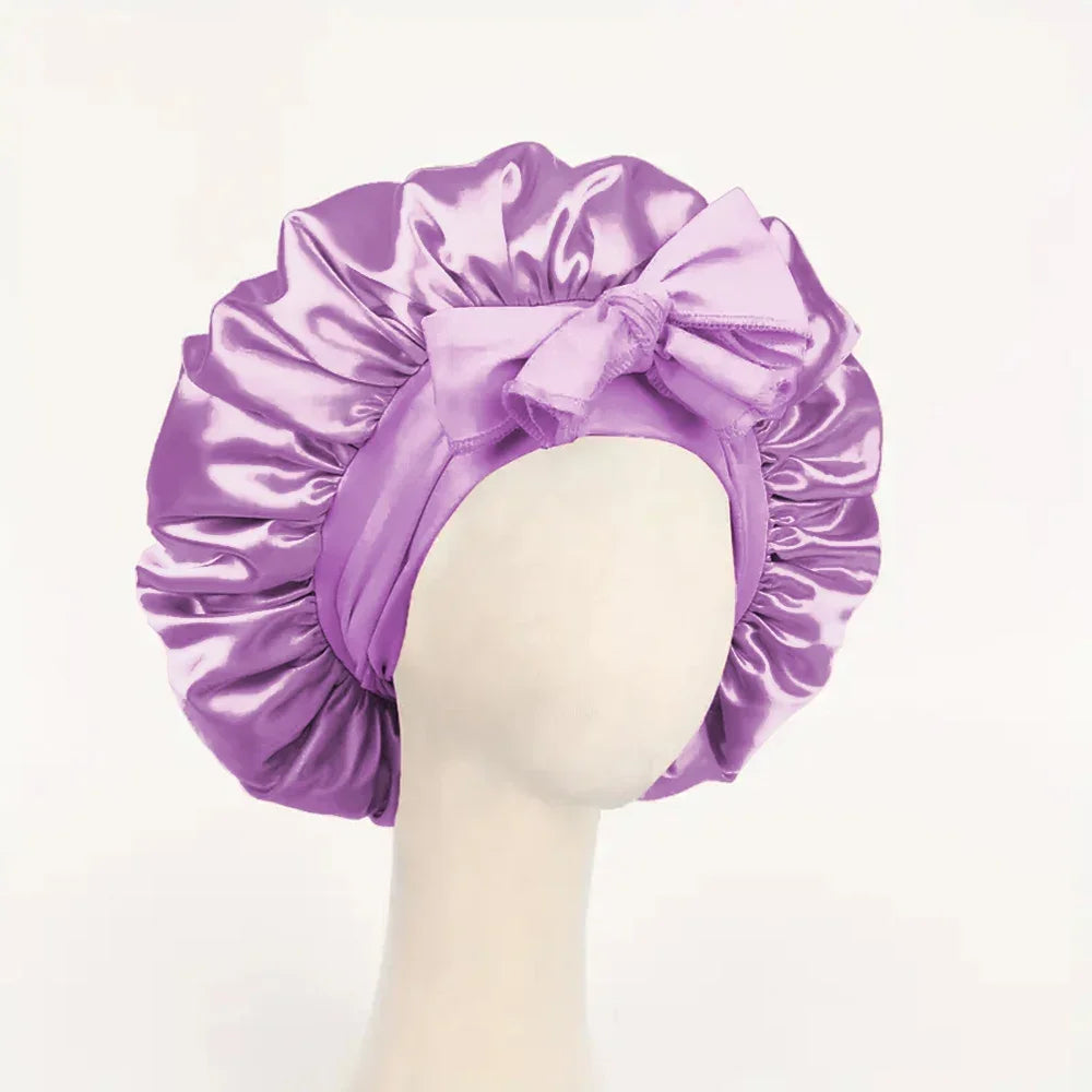 Satin Silk Hair Bonnet | Adjustable Tie Band | Sleep Bonnet for Women Men | Unisex Protective Headwear