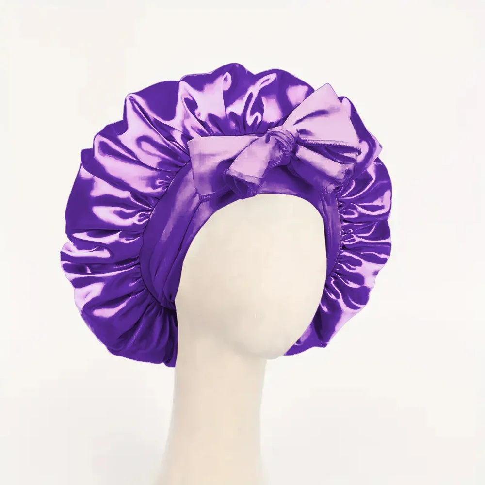 Satin Silk Hair Bonnet | Adjustable Tie Band | Sleep Bonnet for Women Men | Unisex Protective Headwear
