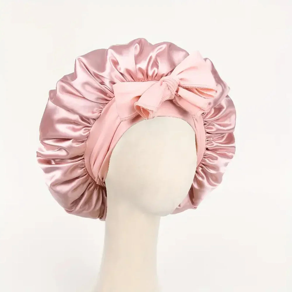 Satin Silk Hair Bonnet | Adjustable Tie Band | Sleep Bonnet for Women Men | Unisex Protective Headwear