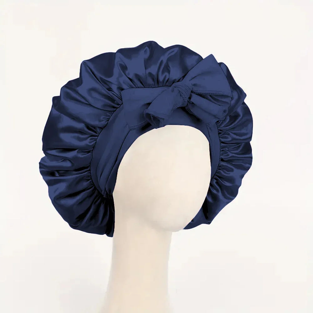 Satin Silk Hair Bonnet | Adjustable Tie Band | Sleep Bonnet for Women Men | Unisex Protective Headwear